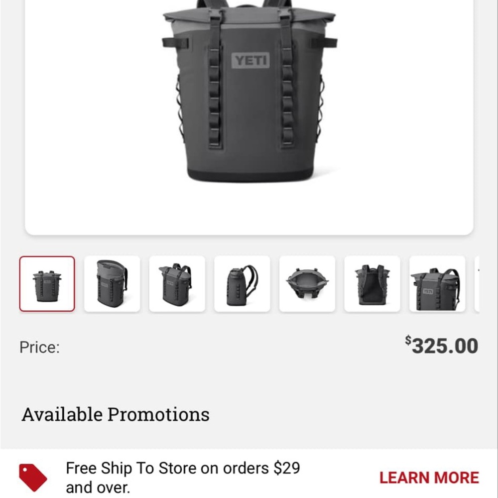 YETI Black Backpack Cooler